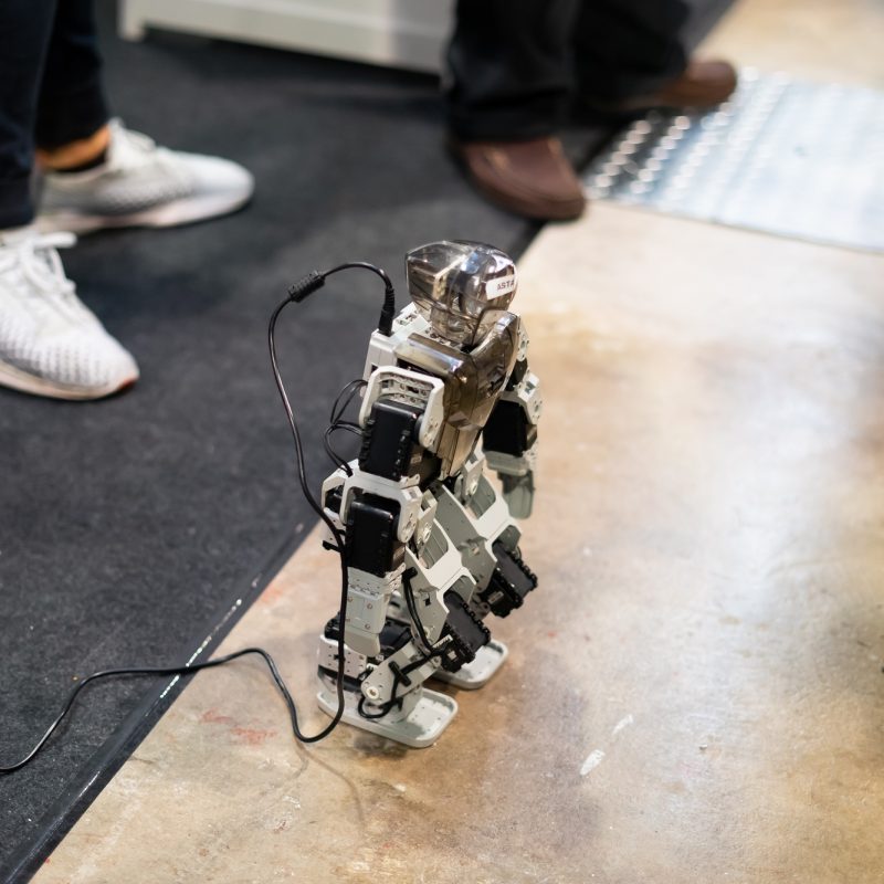 robot being controlled to walk
